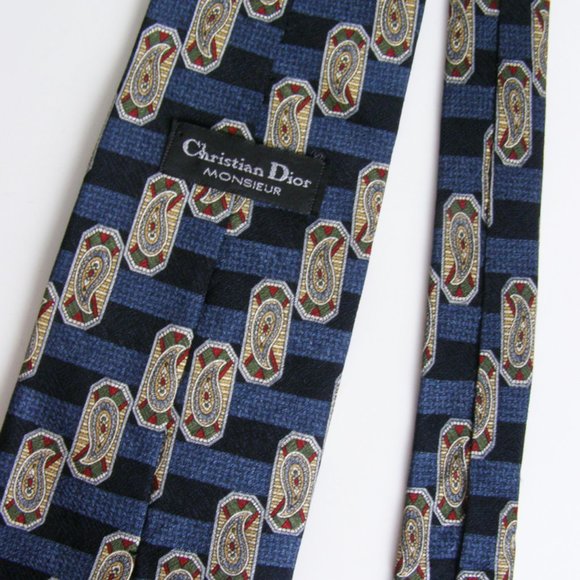 Vintage Mens Christian Dior Monsieur 100% Silk Tie - Picture 6 of 12